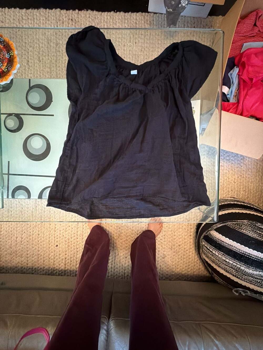 Old Navy Women's Flutter Sleeve Peasant Blouse, Size Small